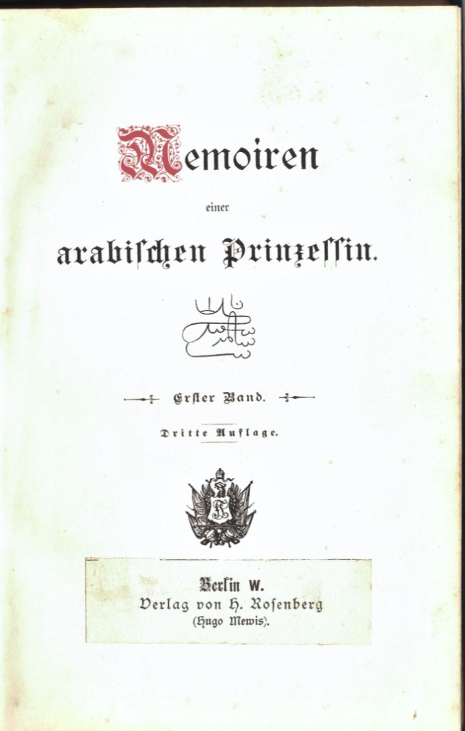 Memoiren einer arabischen prinzessin Rosenberg 1886